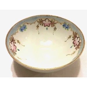 Antique Nippon Moriage Porcelain Footed Bowl Gold Rising Sun Mark 1890 - 1921